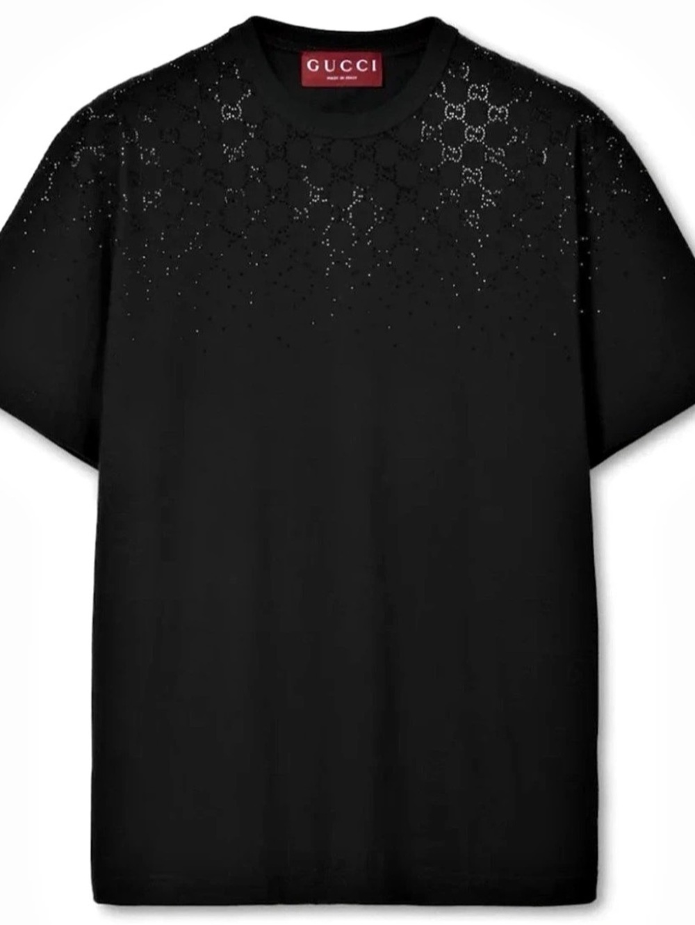 Gucci Crystal-Interlocking G T-Shirt Black Short Sleeve